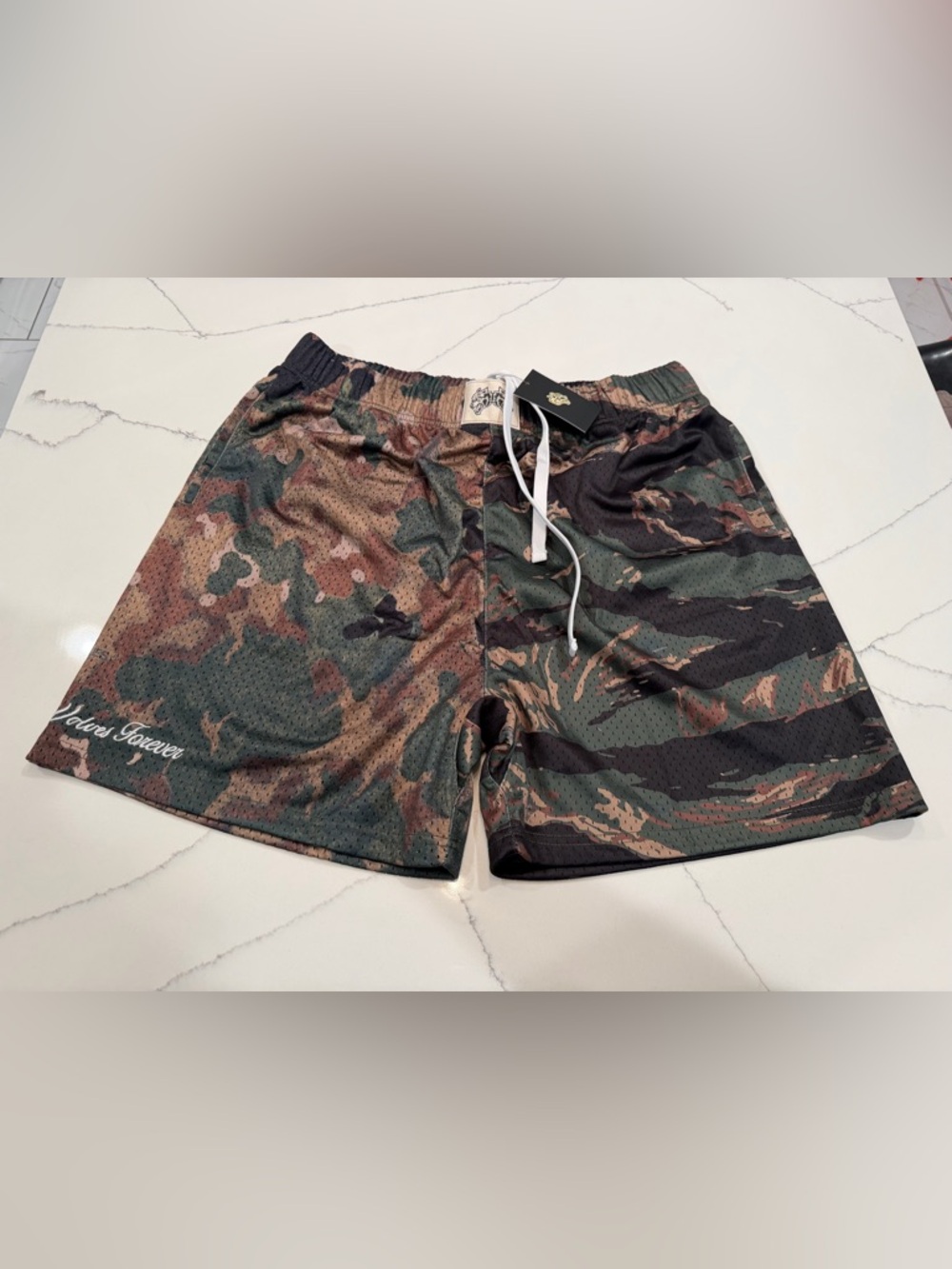 Darc Sport Camo Mesh Athletic Shorts - Green & Brown